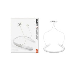 FONE DE OUVIDO SEM FIO DE PESCOÇO LIVE200 COM PORTA DE CARTÃO MICRO SD BRANCO